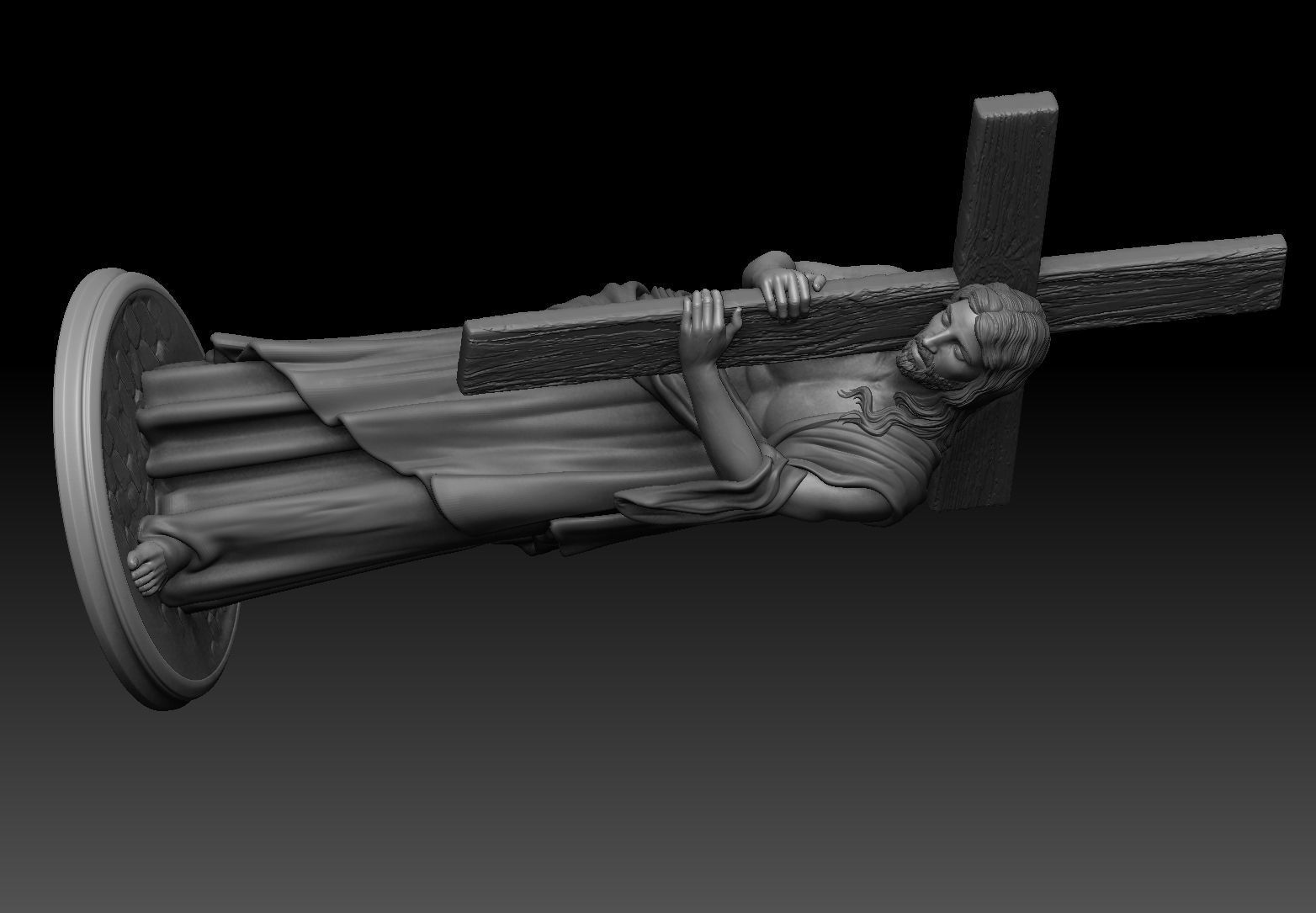 Jesus Carrying The Cross 3D print model_1