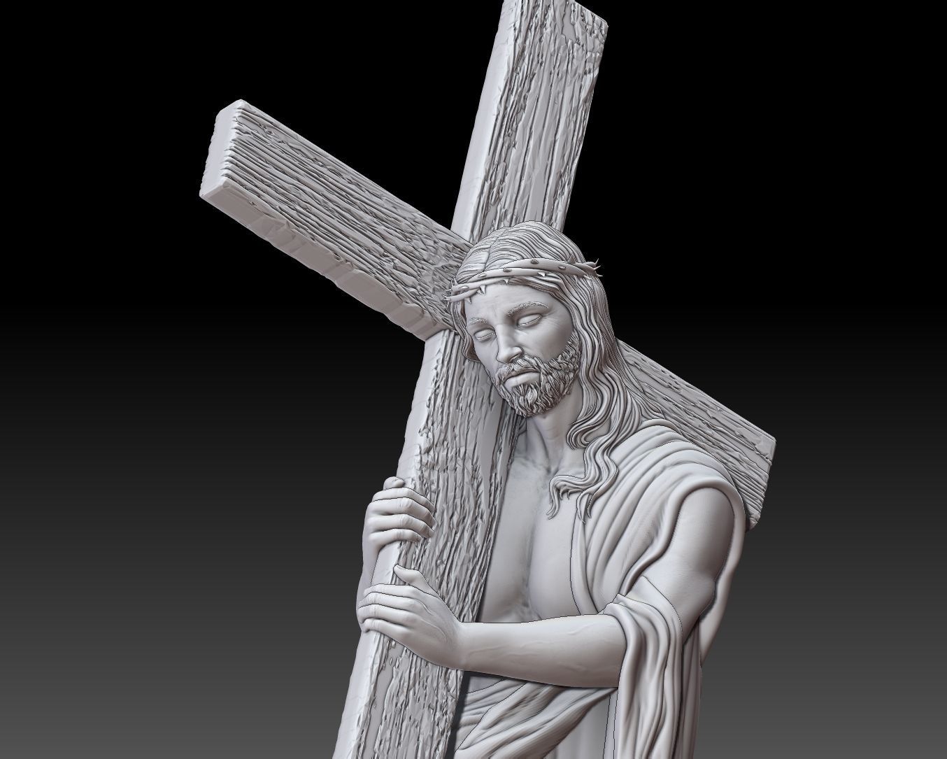 Jesus Carrying The Cross 3D print model_20