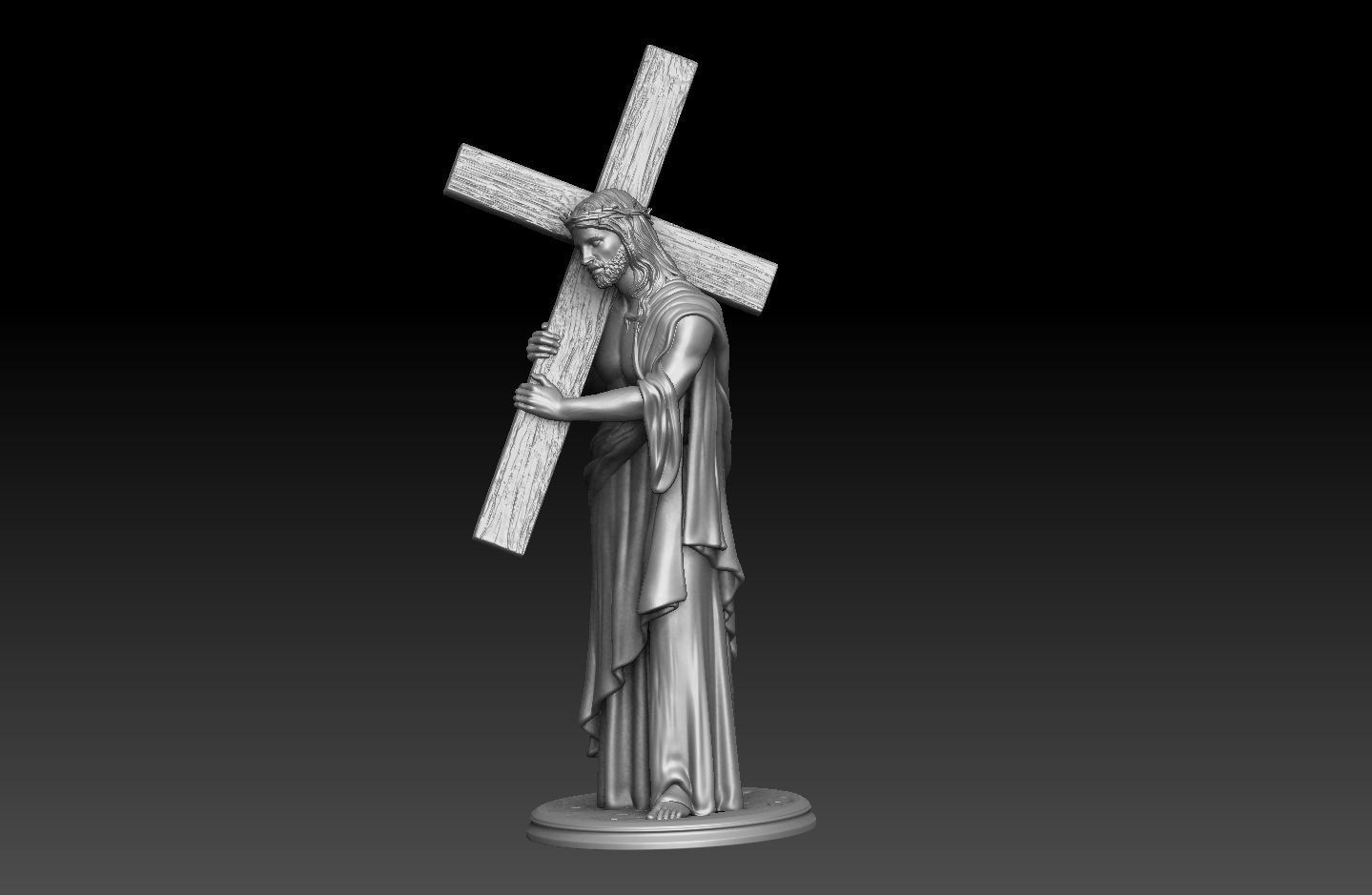 Jesus Carrying The Cross 3D print model_14