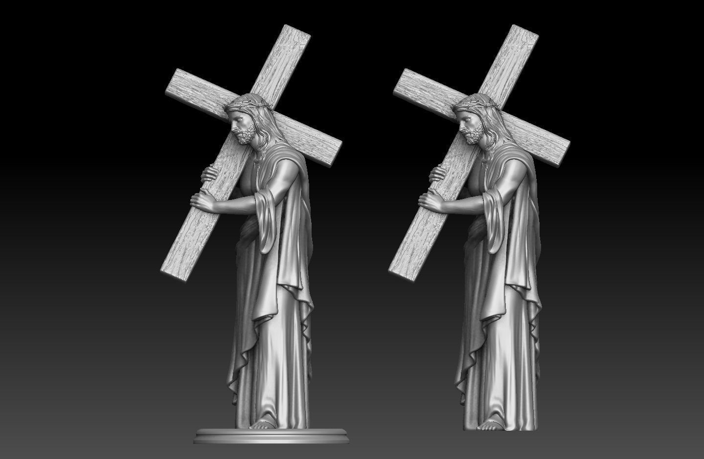 Jesus Carrying The Cross 3D print model_8