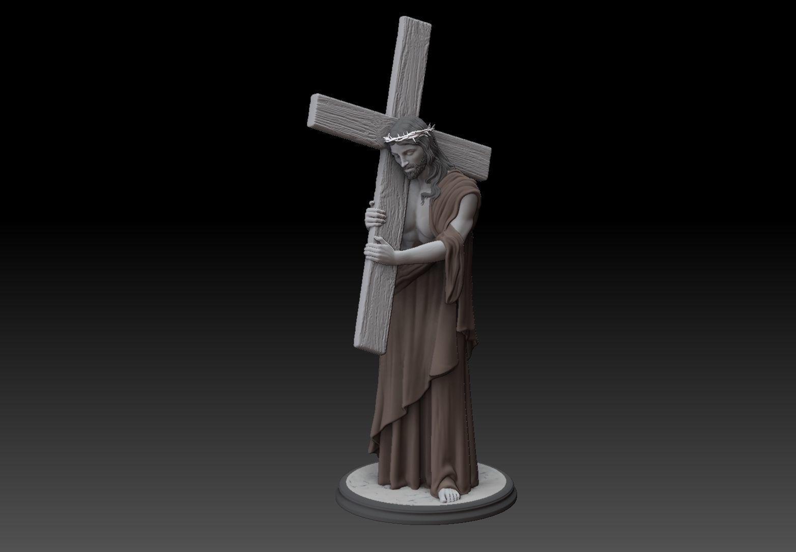 Jesus Carrying The Cross 3D print model_6