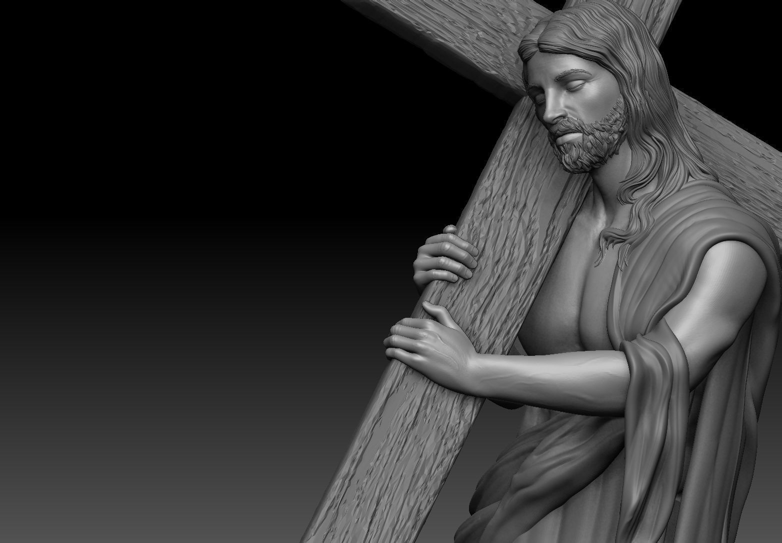 Jesus Carrying The Cross 3D print model_23