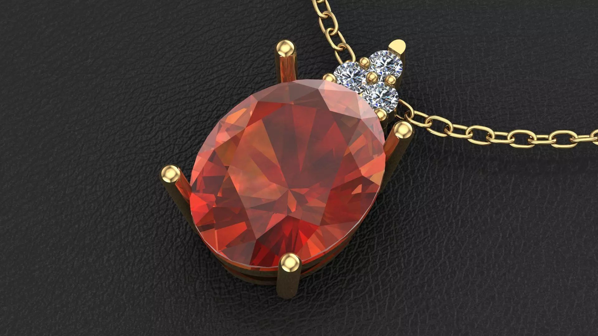 oval pendant 3D print model_0