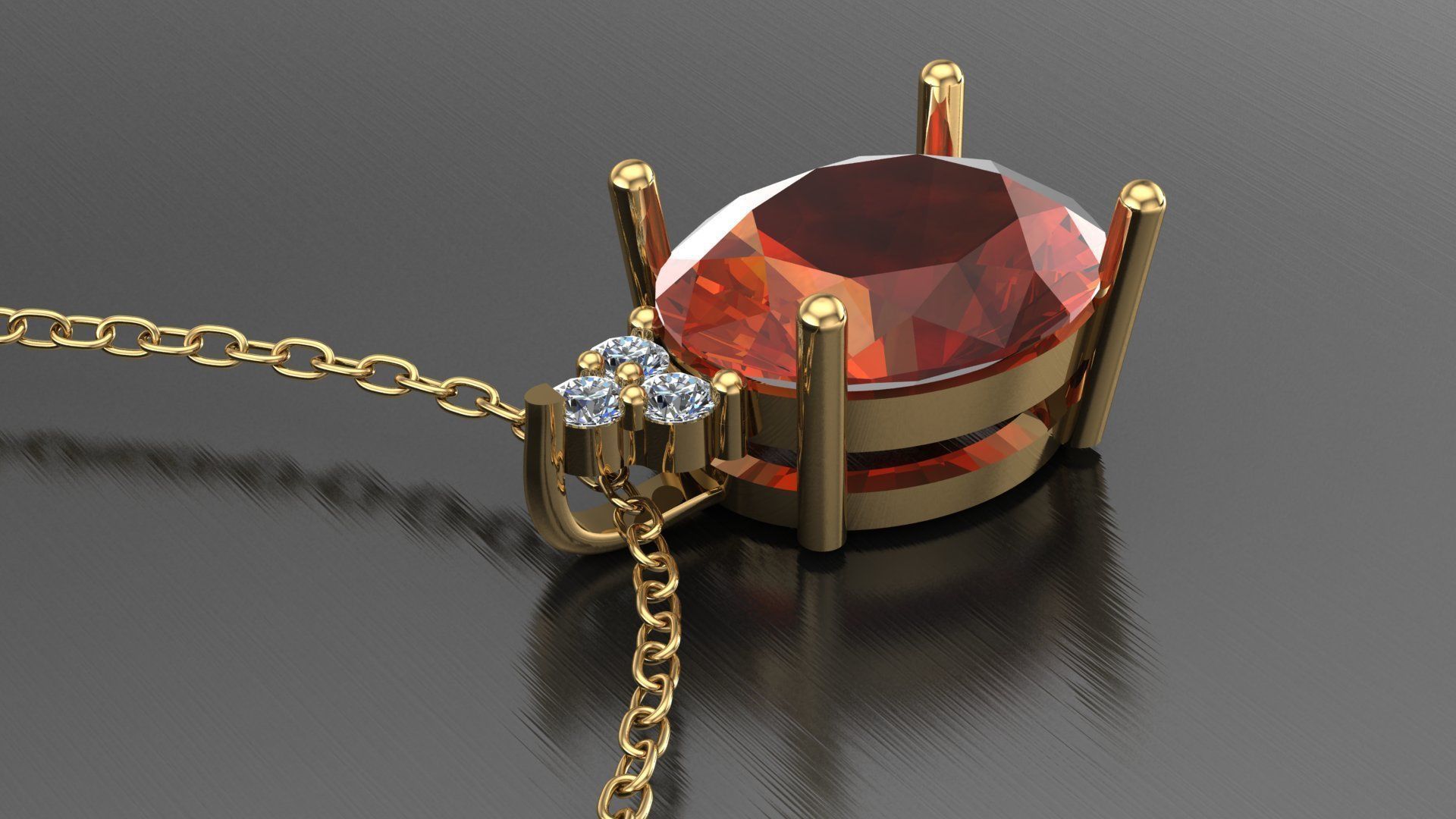 oval pendant 3D print model_1