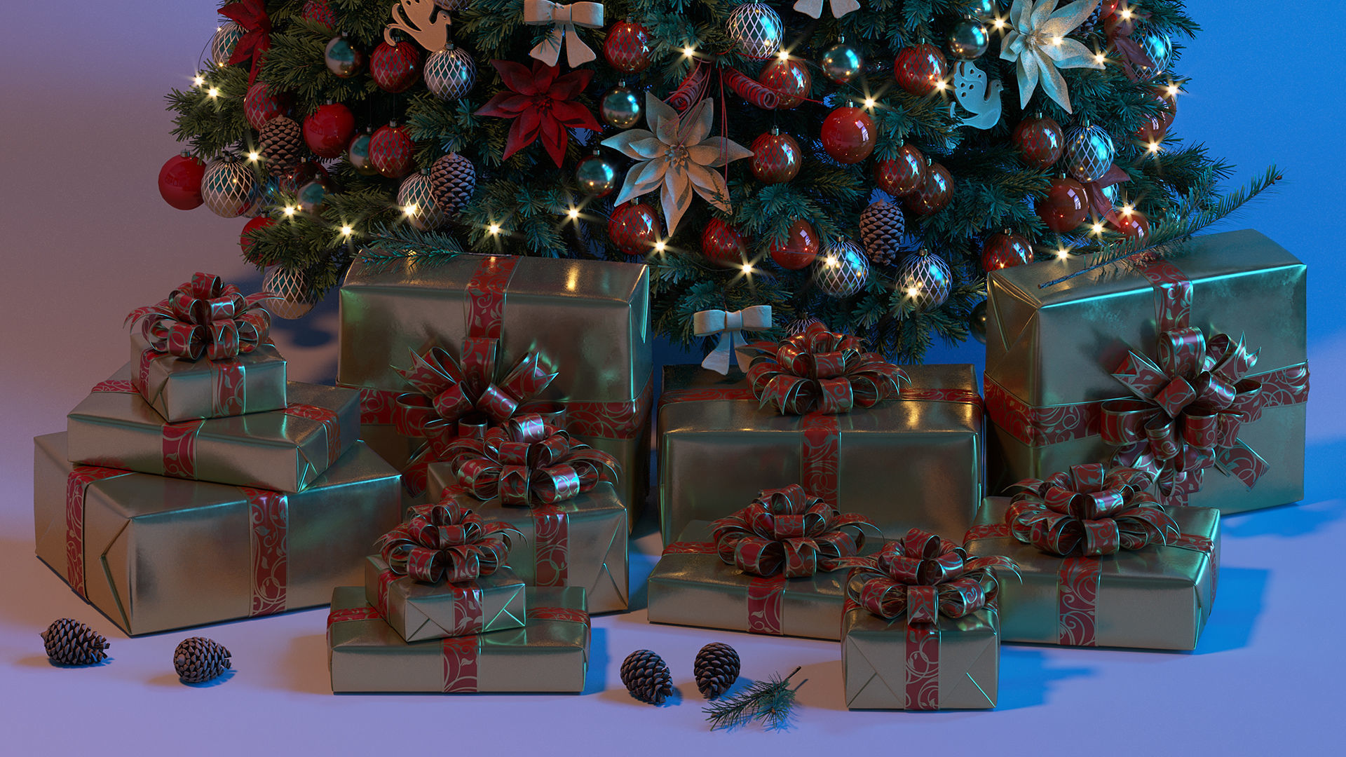 CHRISTMAS TREE DECORATIVE SET 3D model_4