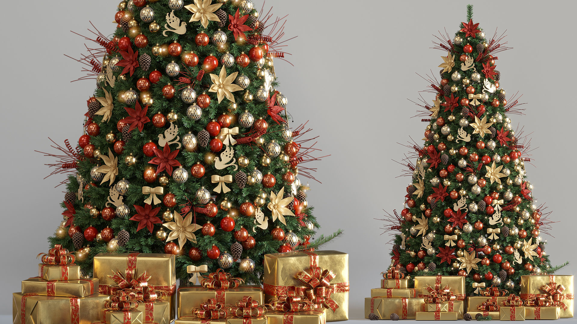 CHRISTMAS TREE DECORATIVE SET 3D model_1