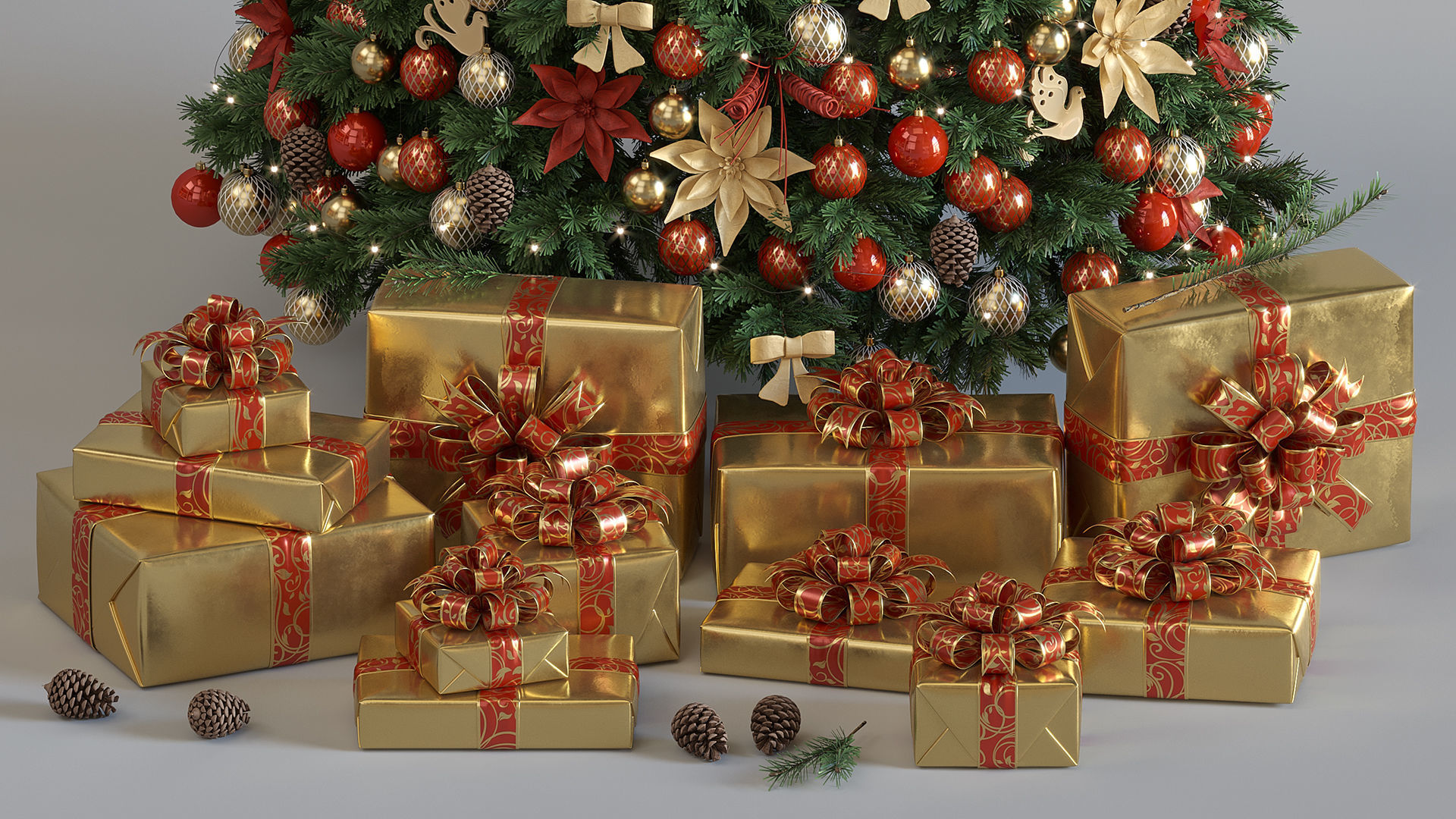 CHRISTMAS TREE DECORATIVE SET 3D model_3