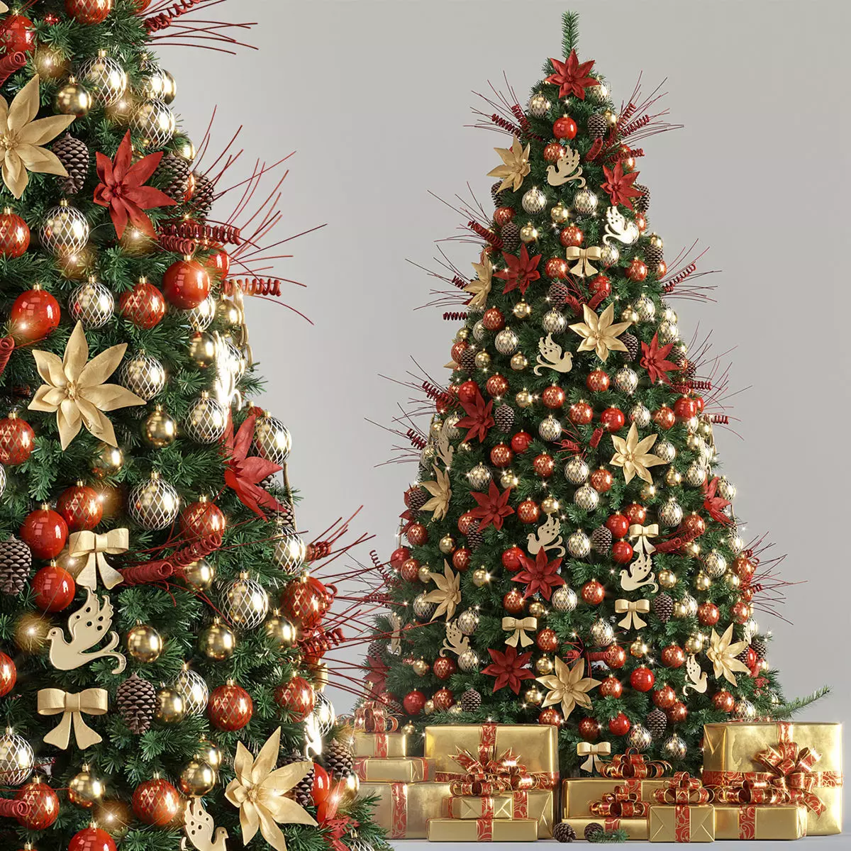 CHRISTMAS TREE DECORATIVE SET 3D model_0