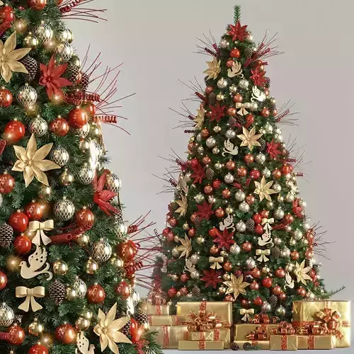 CHRISTMAS TREE DECORATIVE SET 3D model