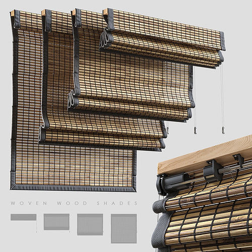 Woven Wood Shades 3D model