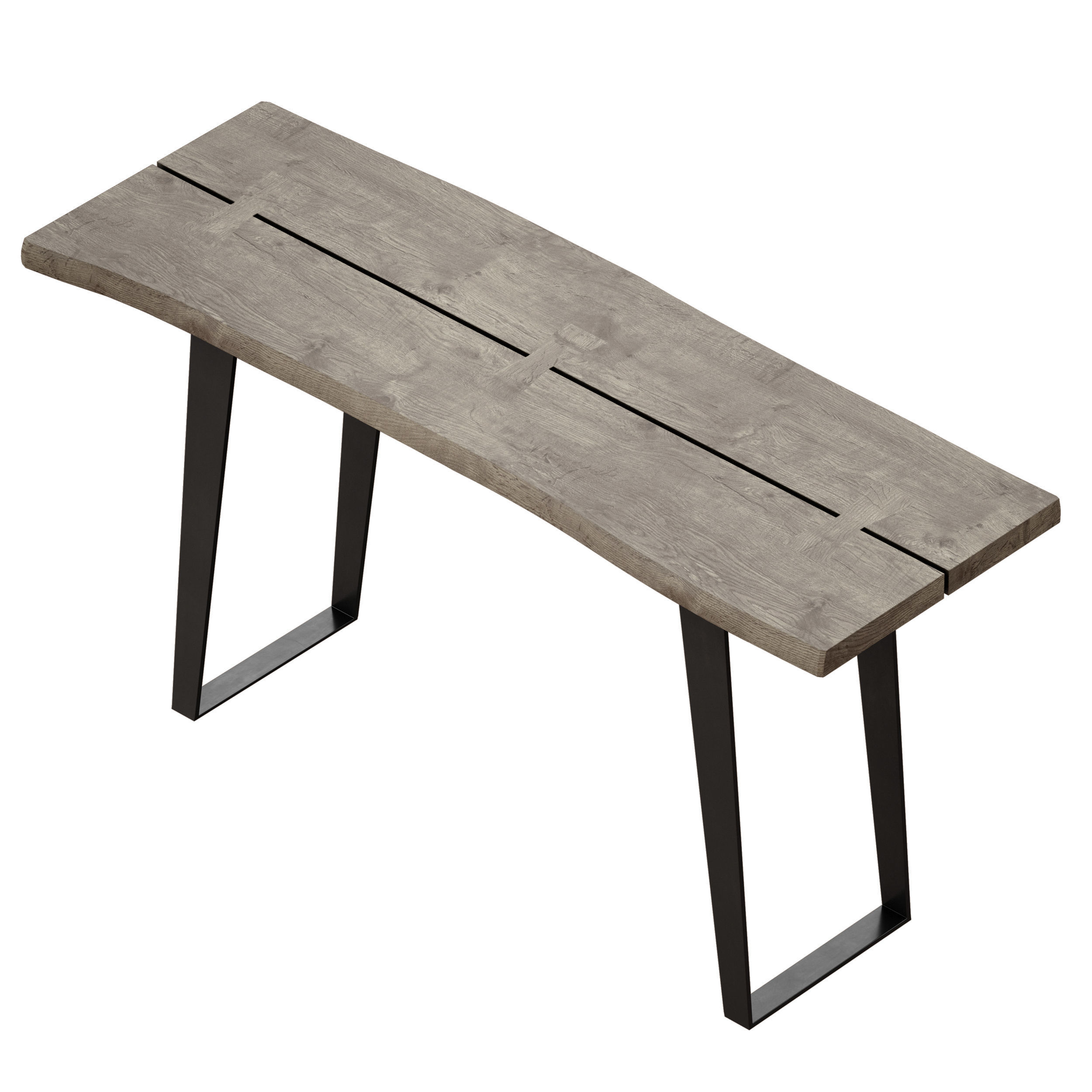 Yukon Grey Console Table Crate and Barrel 3D model_8