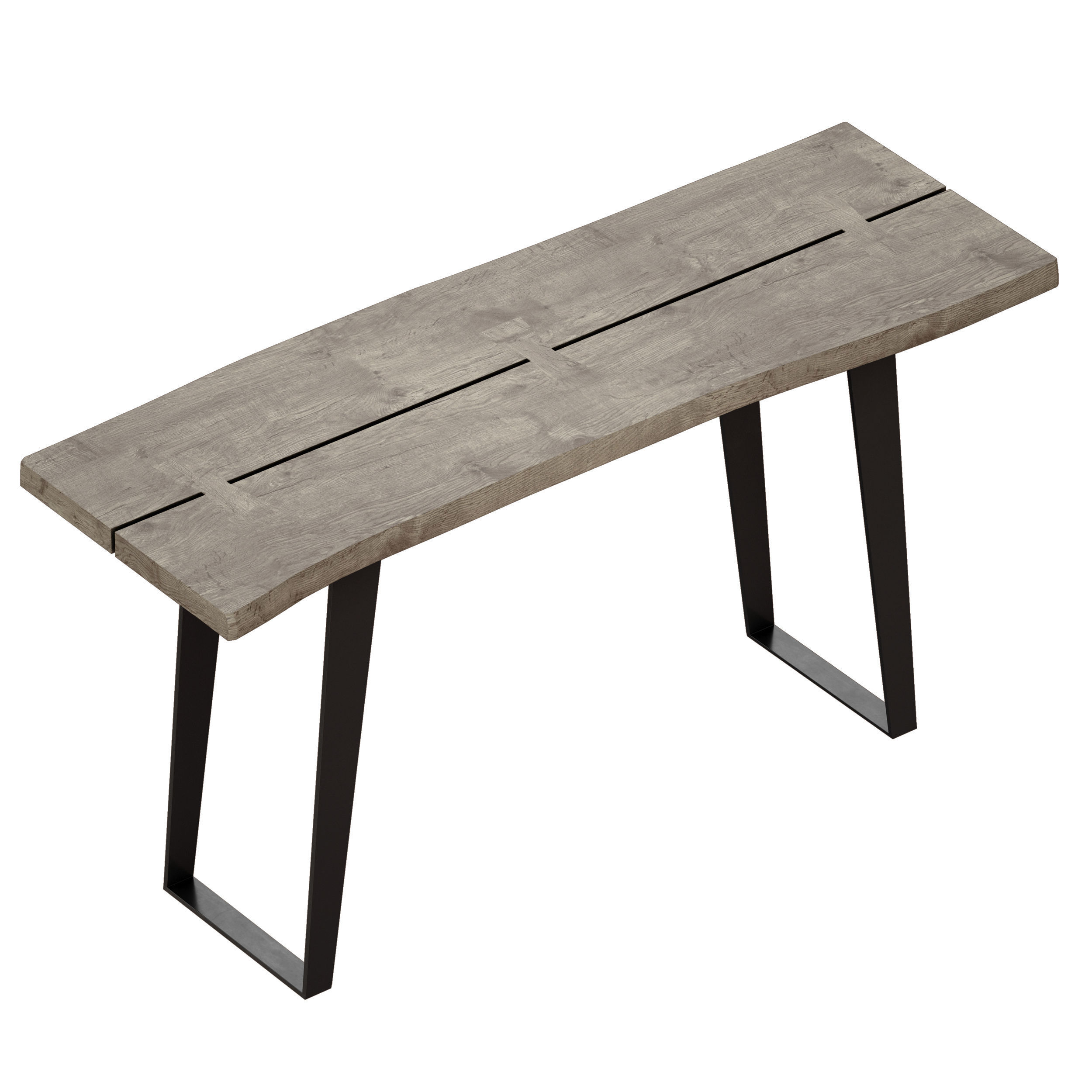 Yukon Grey Console Table Crate and Barrel 3D model_3