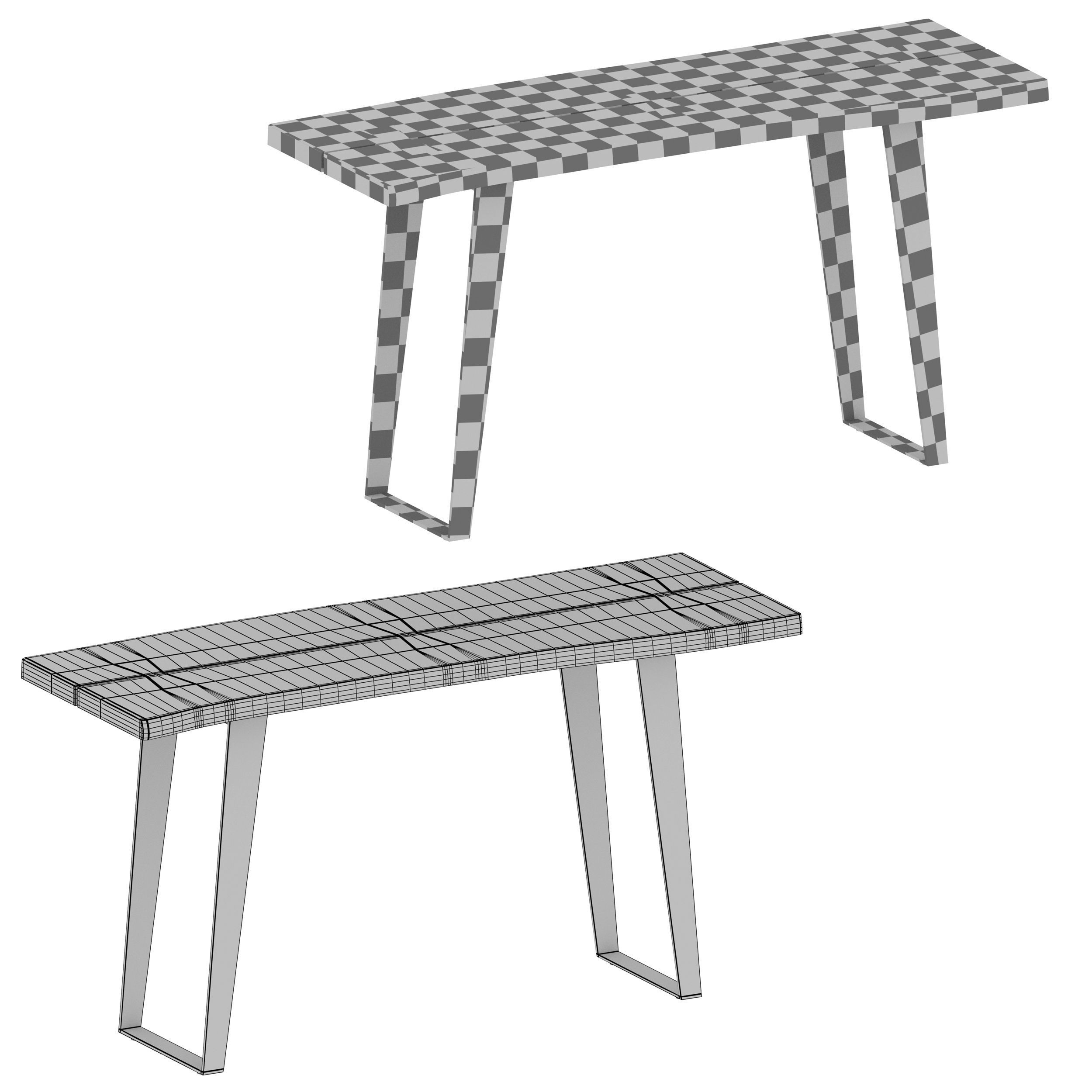 Yukon Grey Console Table Crate and Barrel 3D model_11