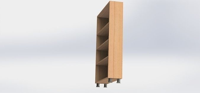 bookshelf bookcase with shelves on wheels 3D print model