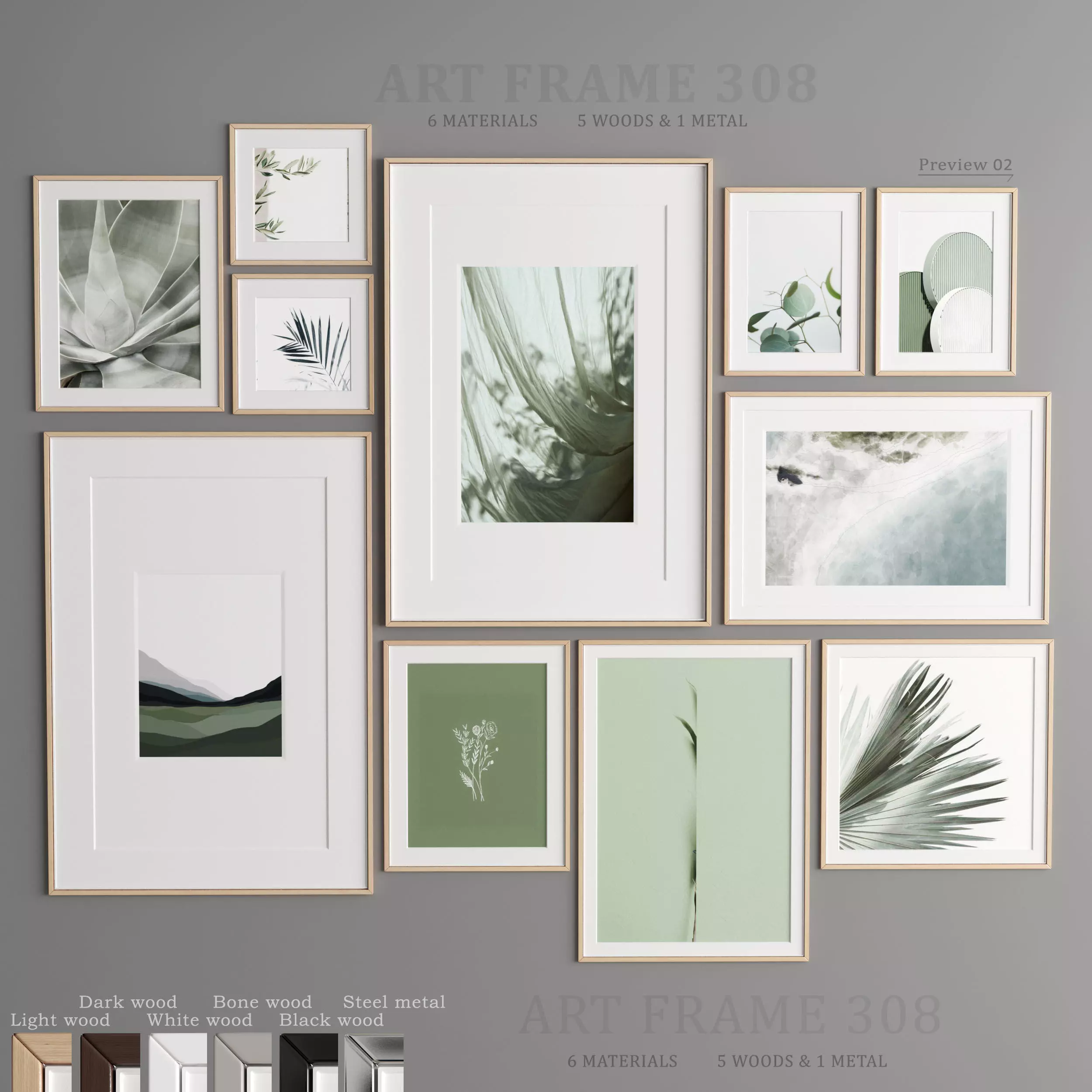 Art Frame 308 Low-poly 3D model_0