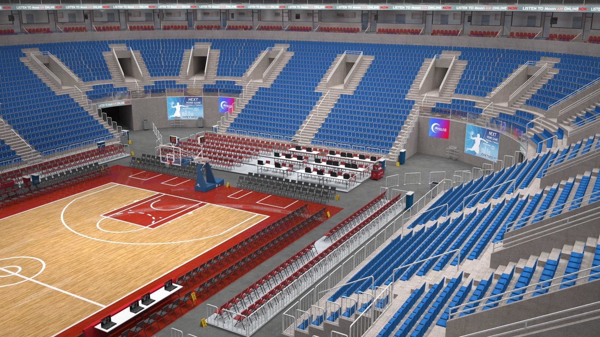 Basketball arena - interior - low poly Low-poly 3D model_10