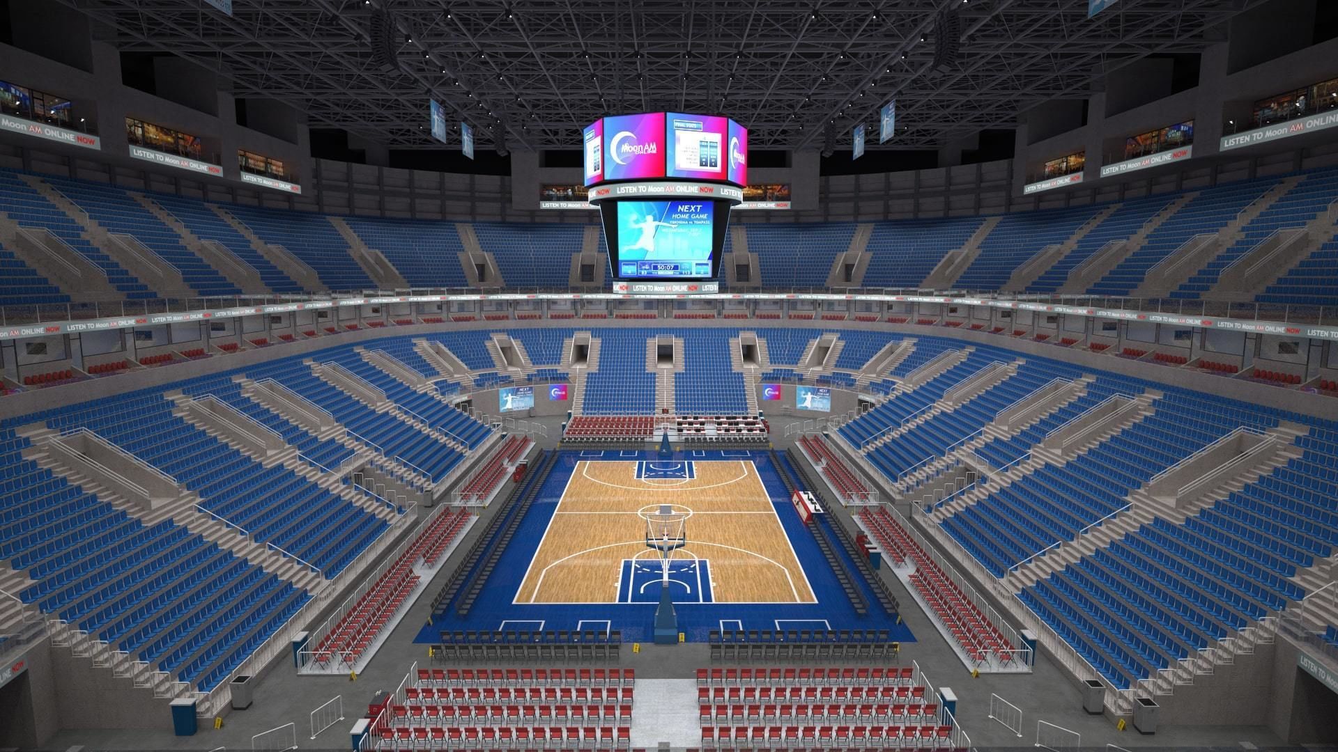 Basketball arena - interior - low poly Low-poly 3D model_22