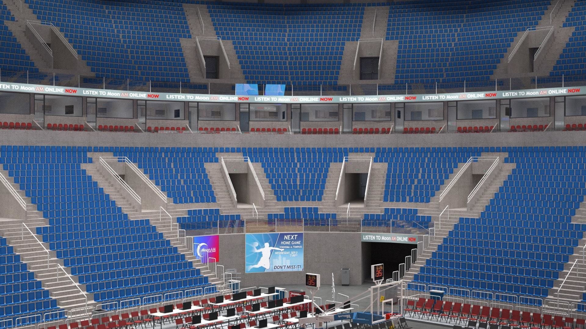 Basketball arena - interior - low poly Low-poly 3D model_15