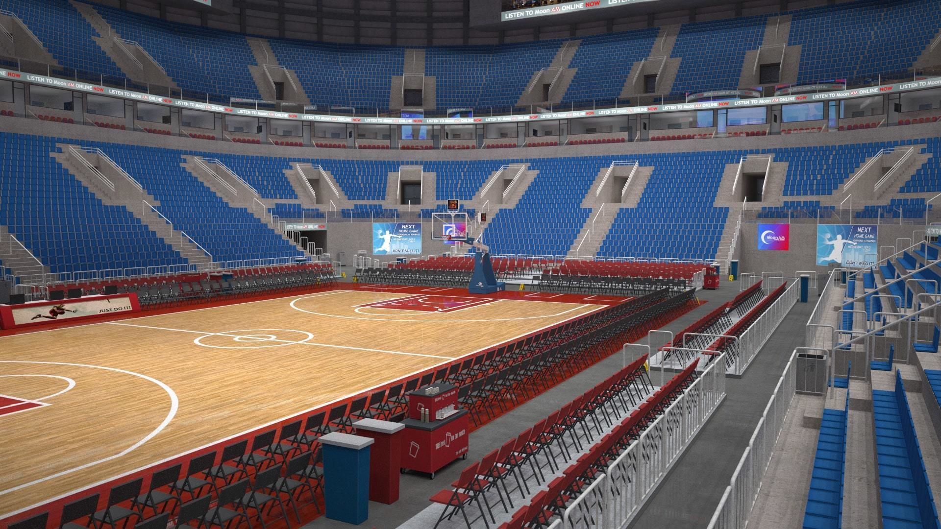 Basketball arena - interior - low poly Low-poly 3D model_3