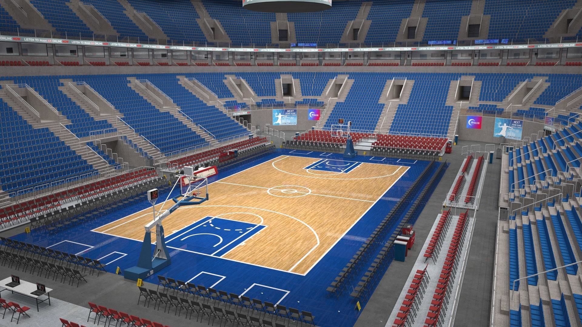 Basketball arena - interior - low poly Low-poly 3D model_19