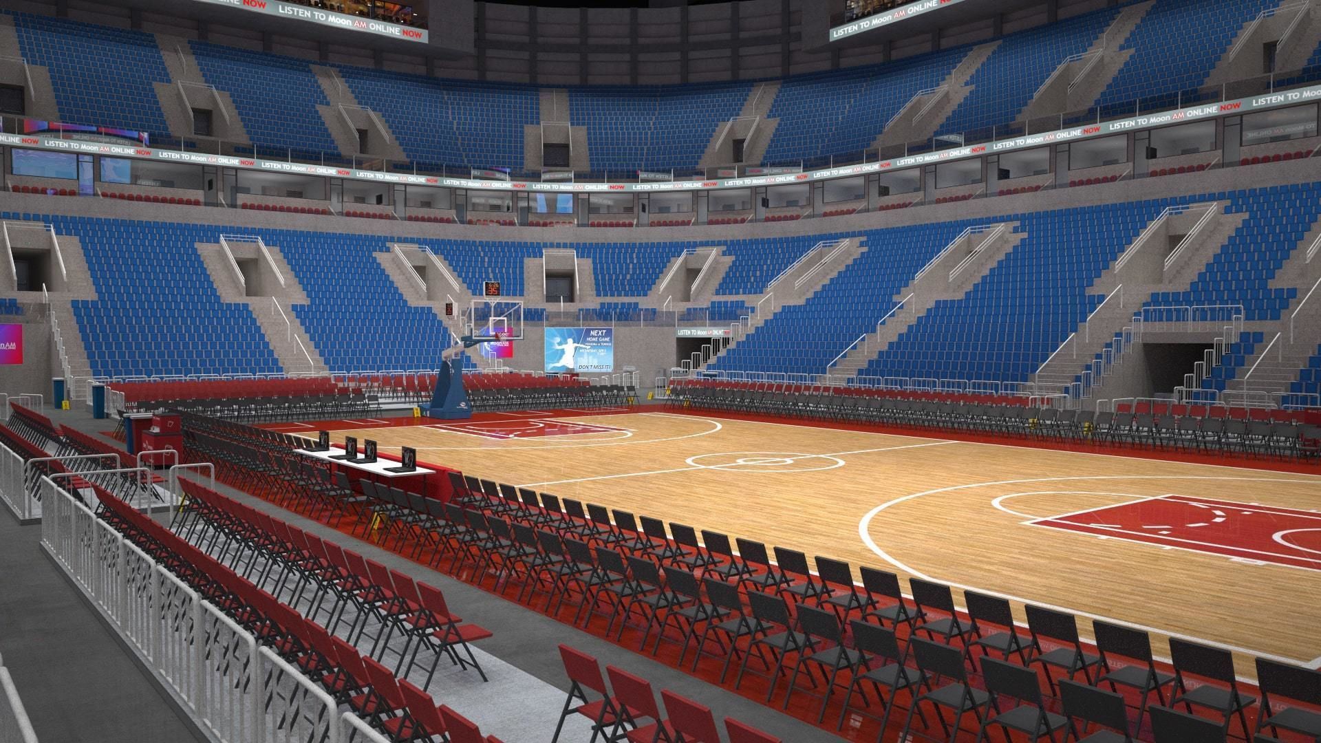 Basketball arena - interior - low poly Low-poly 3D model_16