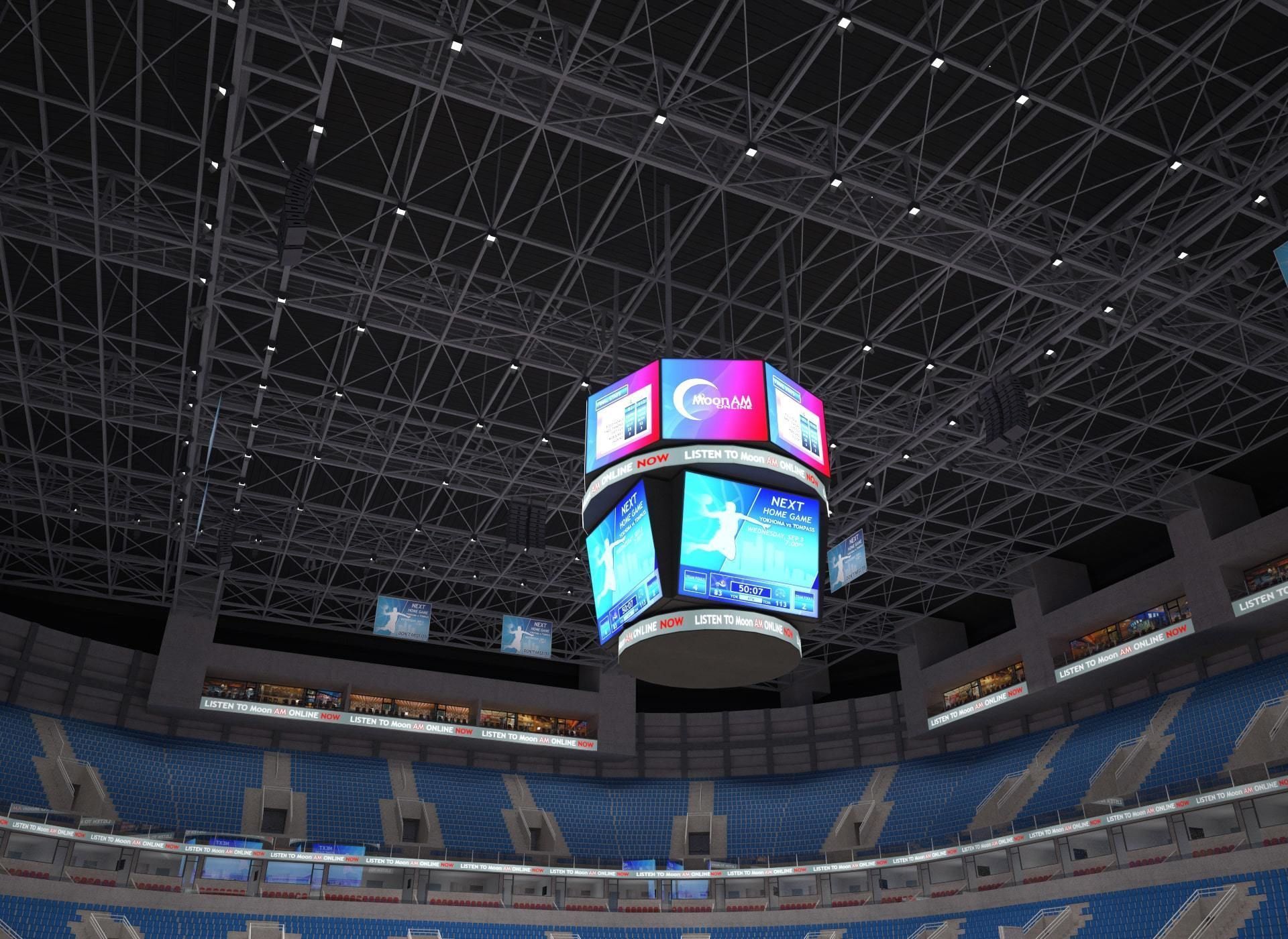 Basketball arena - interior - low poly Low-poly 3D model_7