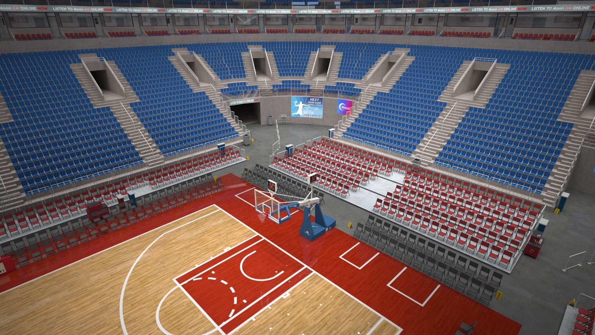 Basketball arena - interior - low poly Low-poly 3D model_9