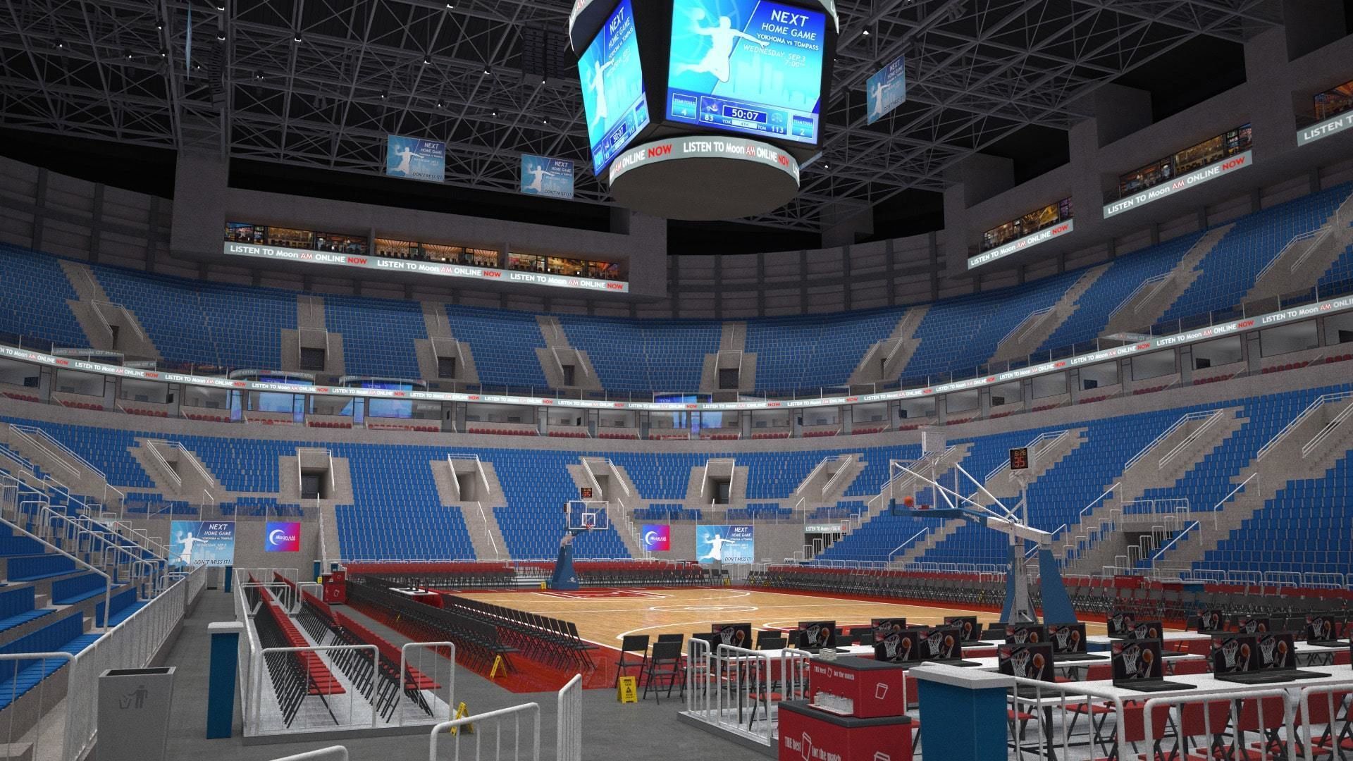 Basketball arena - interior - low poly Low-poly 3D model_11