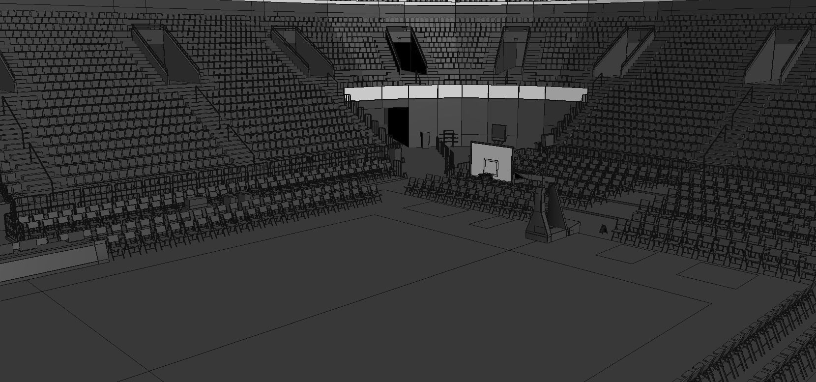 Basketball arena - interior - low poly Low-poly 3D model_23