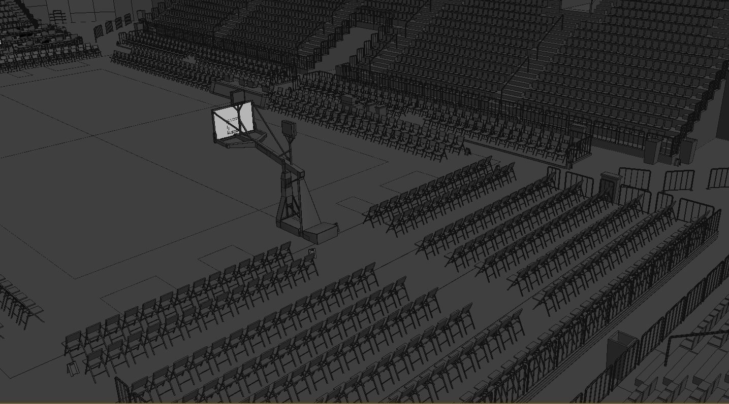 Basketball arena - interior - low poly Low-poly 3D model_29