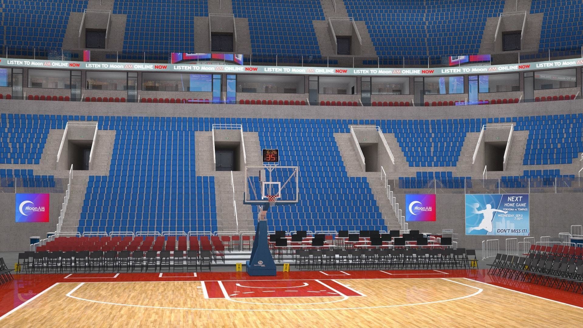 Basketball arena - interior - low poly Low-poly 3D model_13