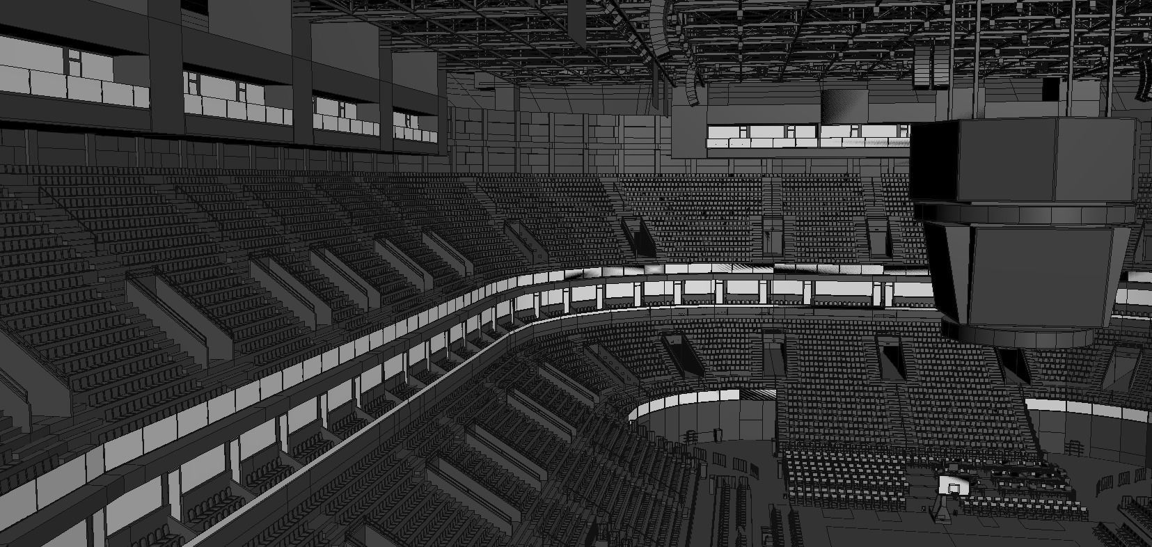 Basketball arena - interior - low poly Low-poly 3D model_24