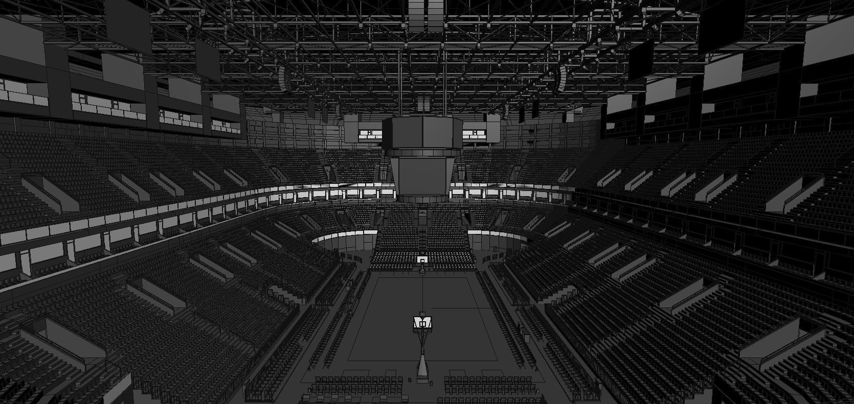 Basketball arena - interior - low poly Low-poly 3D model_27