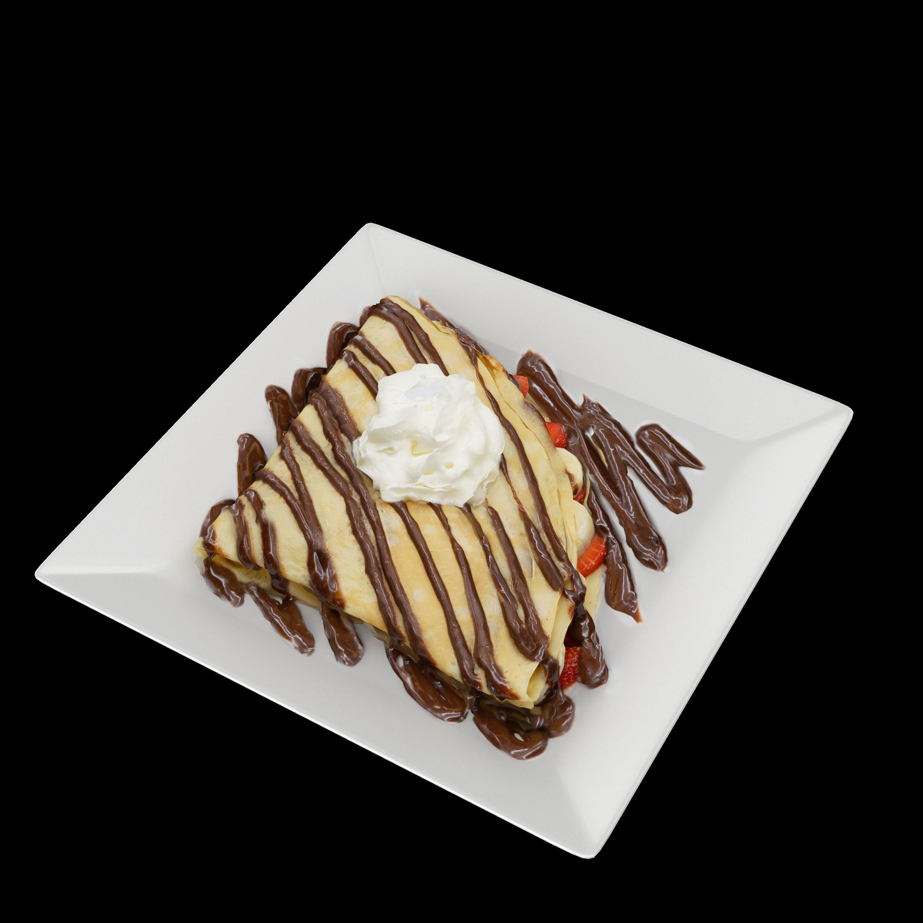 Strawberry banana Low-poly 3D model_3