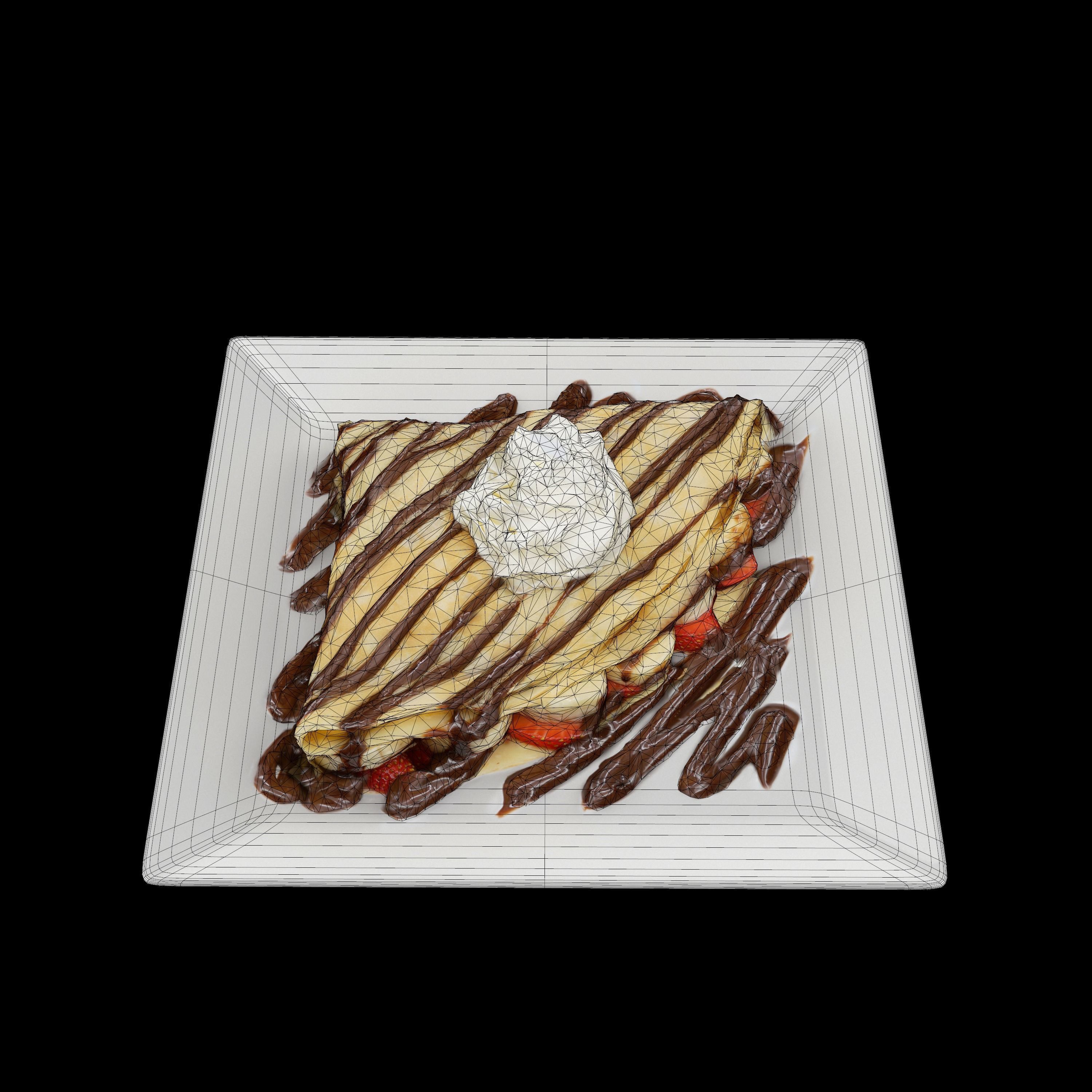 Strawberry banana Low-poly 3D model_7