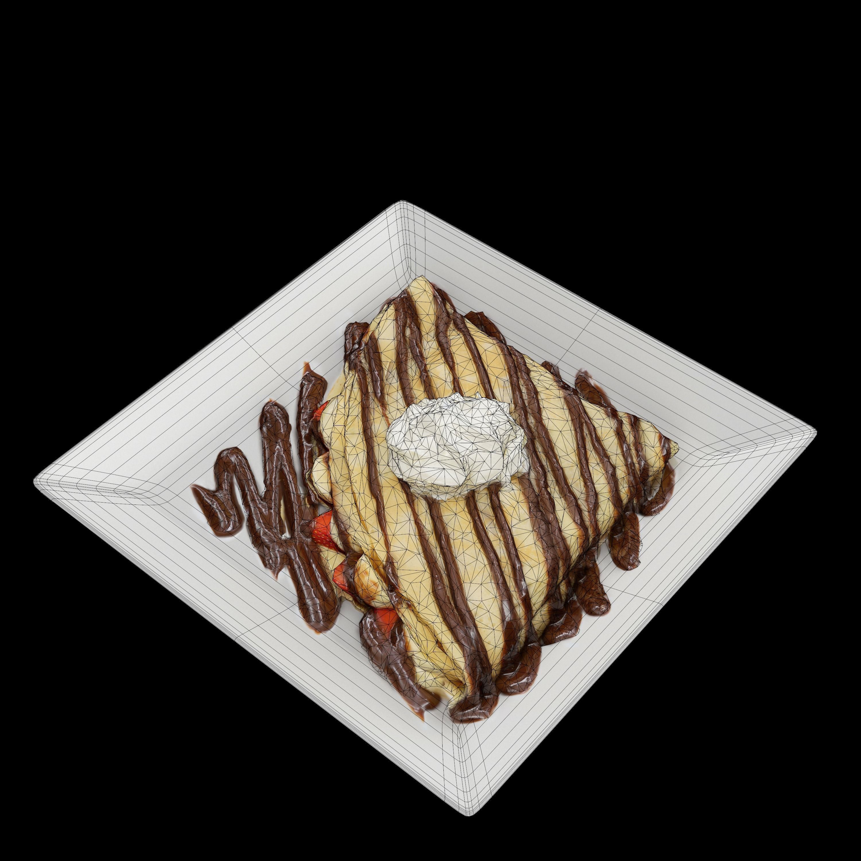 Strawberry banana Low-poly 3D model_12