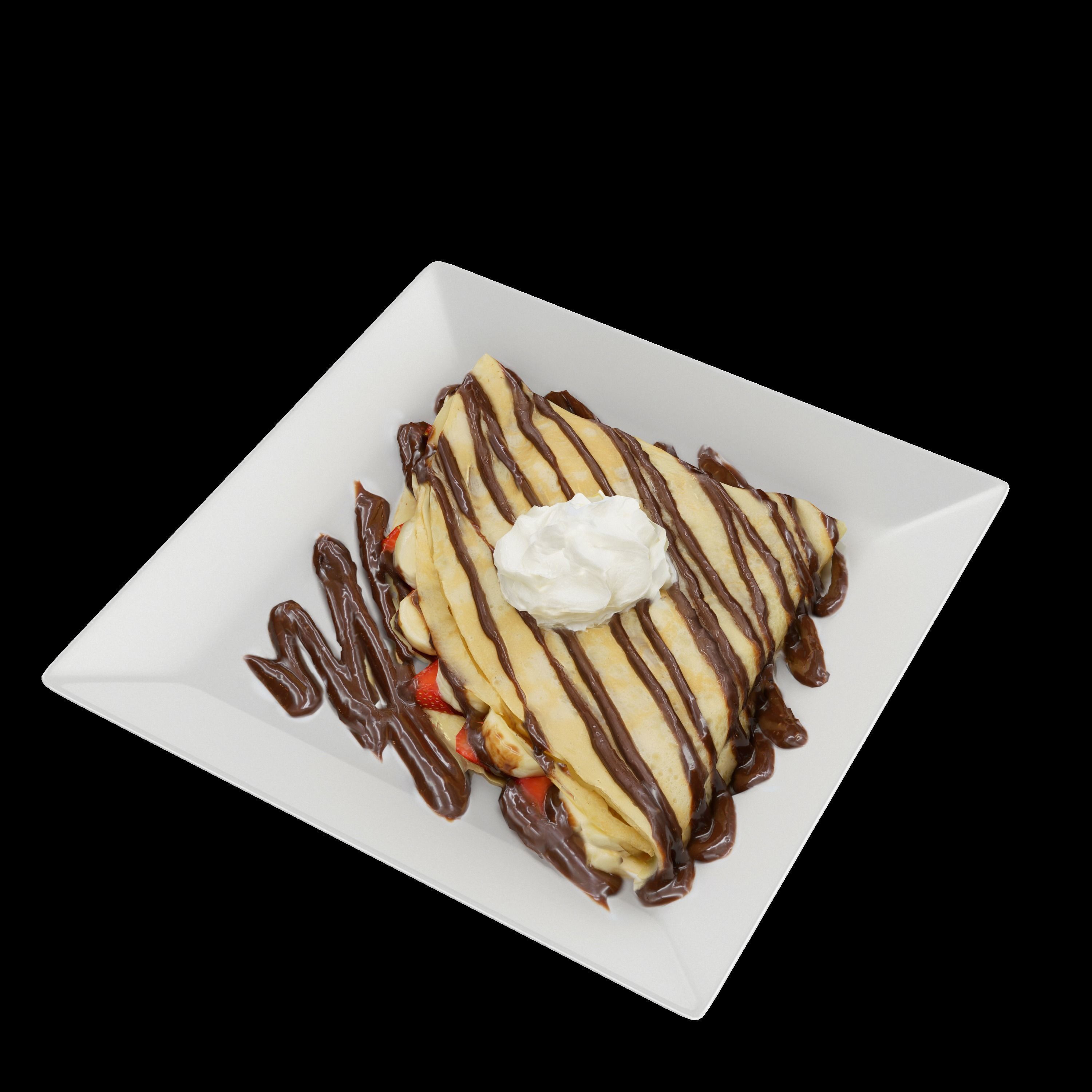 Strawberry banana Low-poly 3D model_5