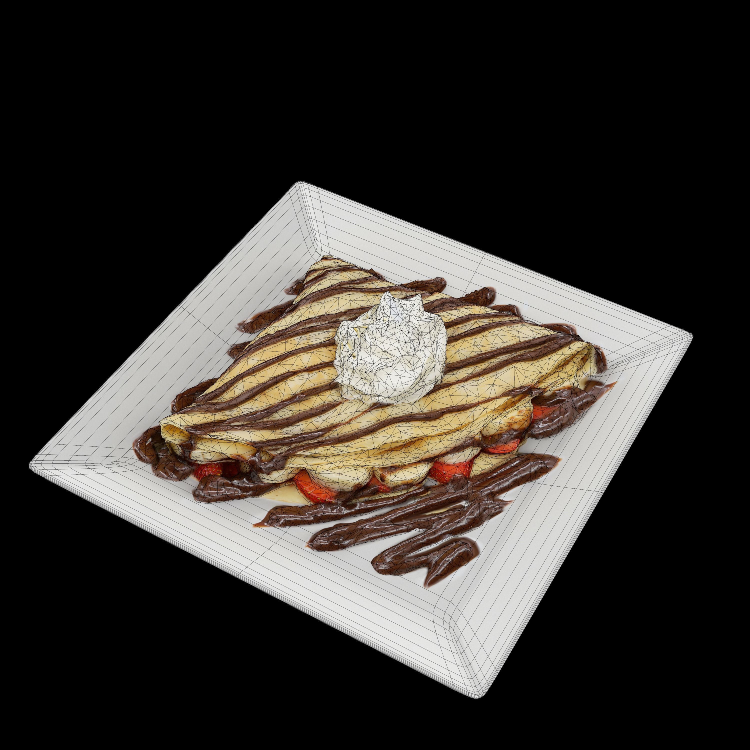 Strawberry banana Low-poly 3D model_11