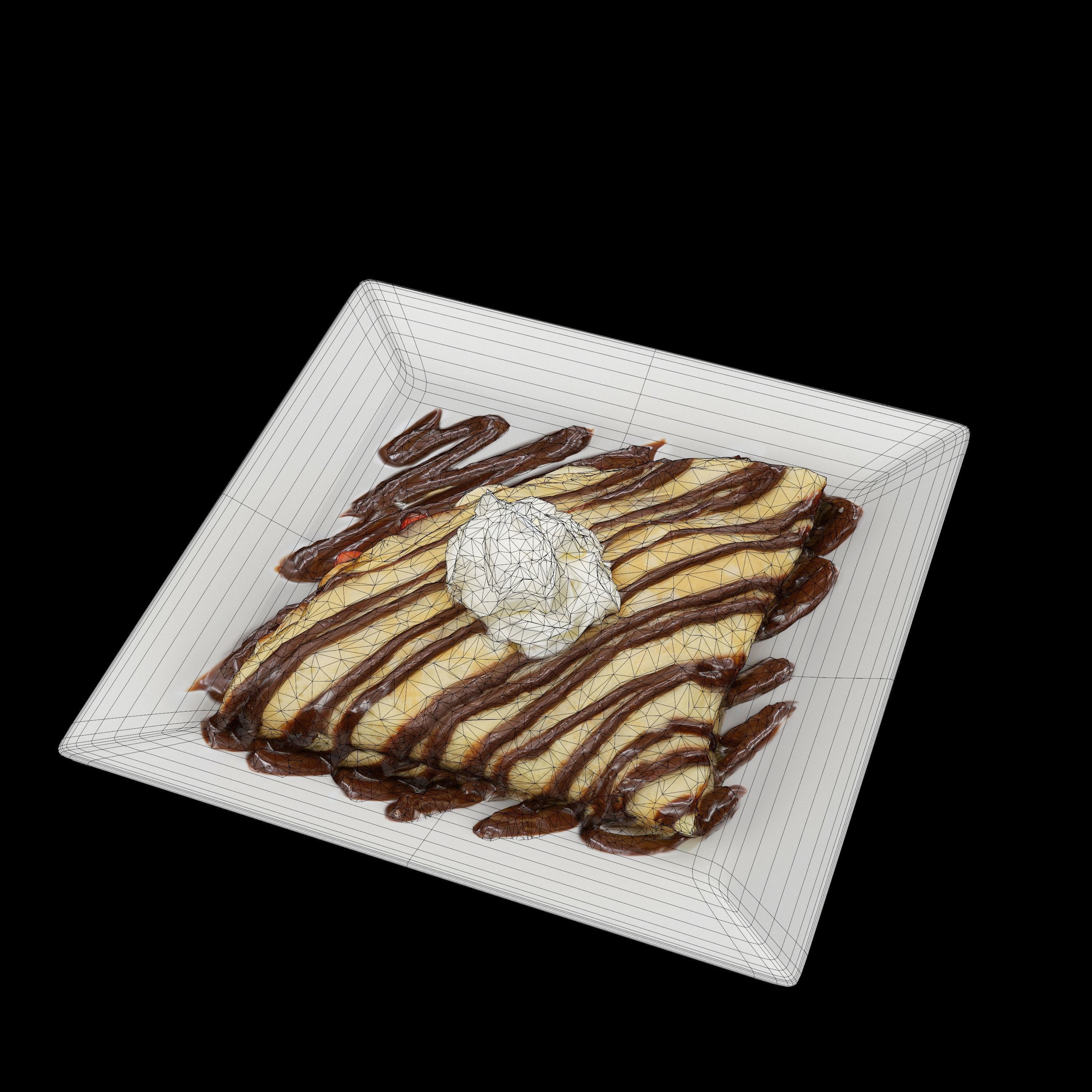 Strawberry banana Low-poly 3D model_9