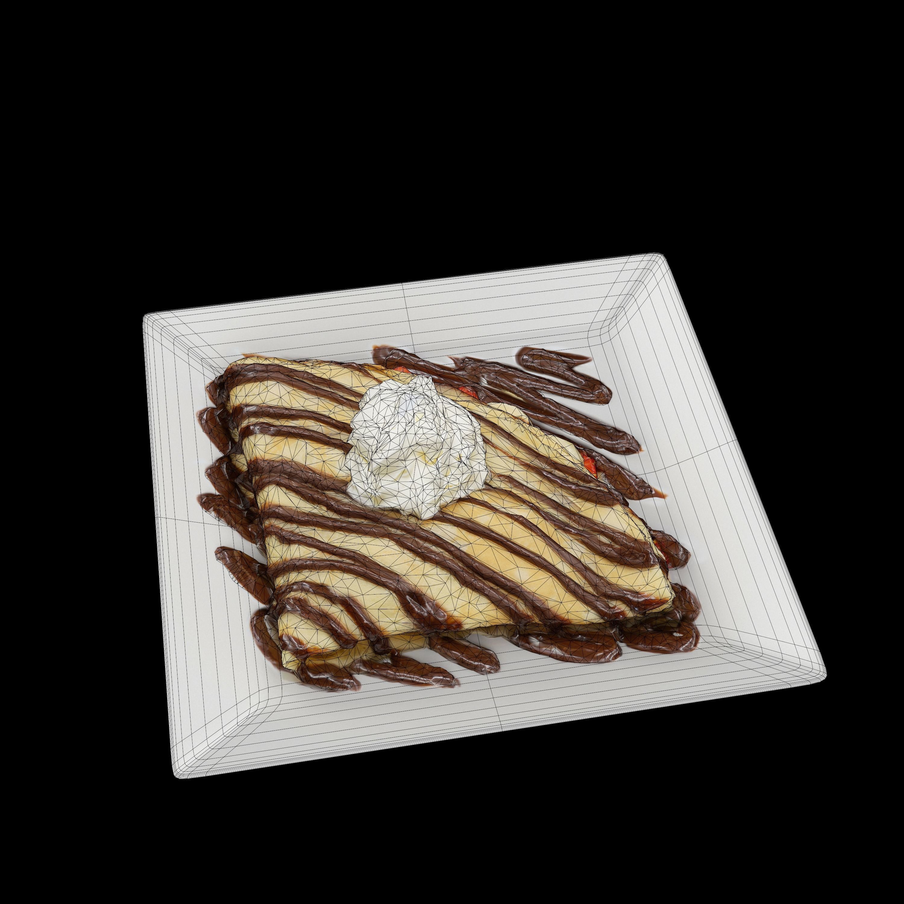 Strawberry banana Low-poly 3D model_8