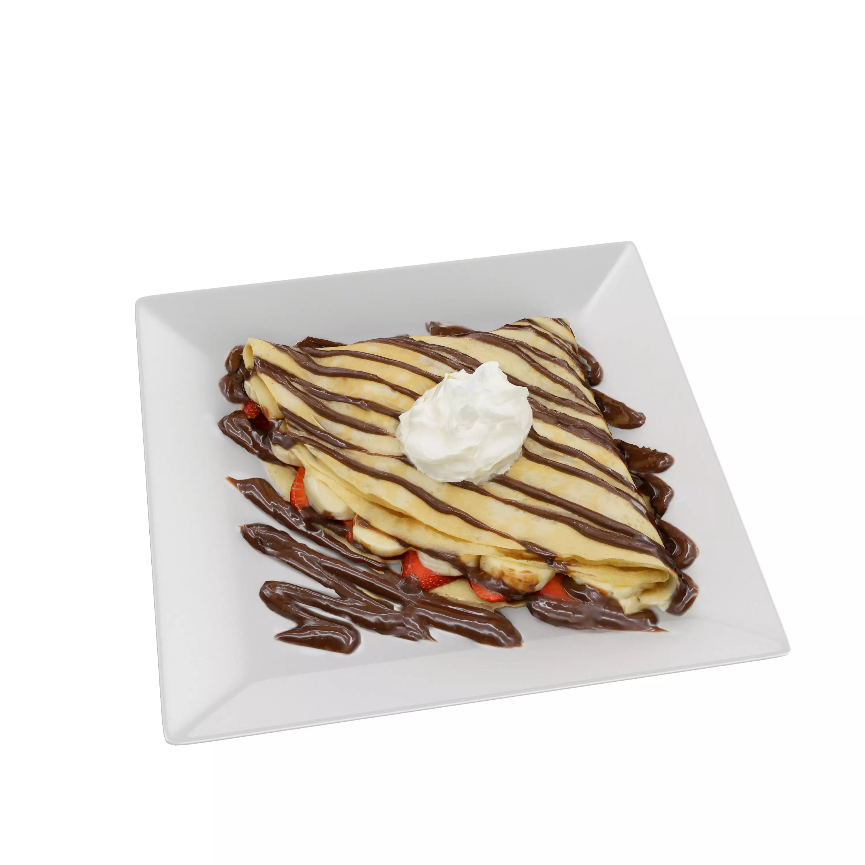 Strawberry banana Low-poly 3D model_0