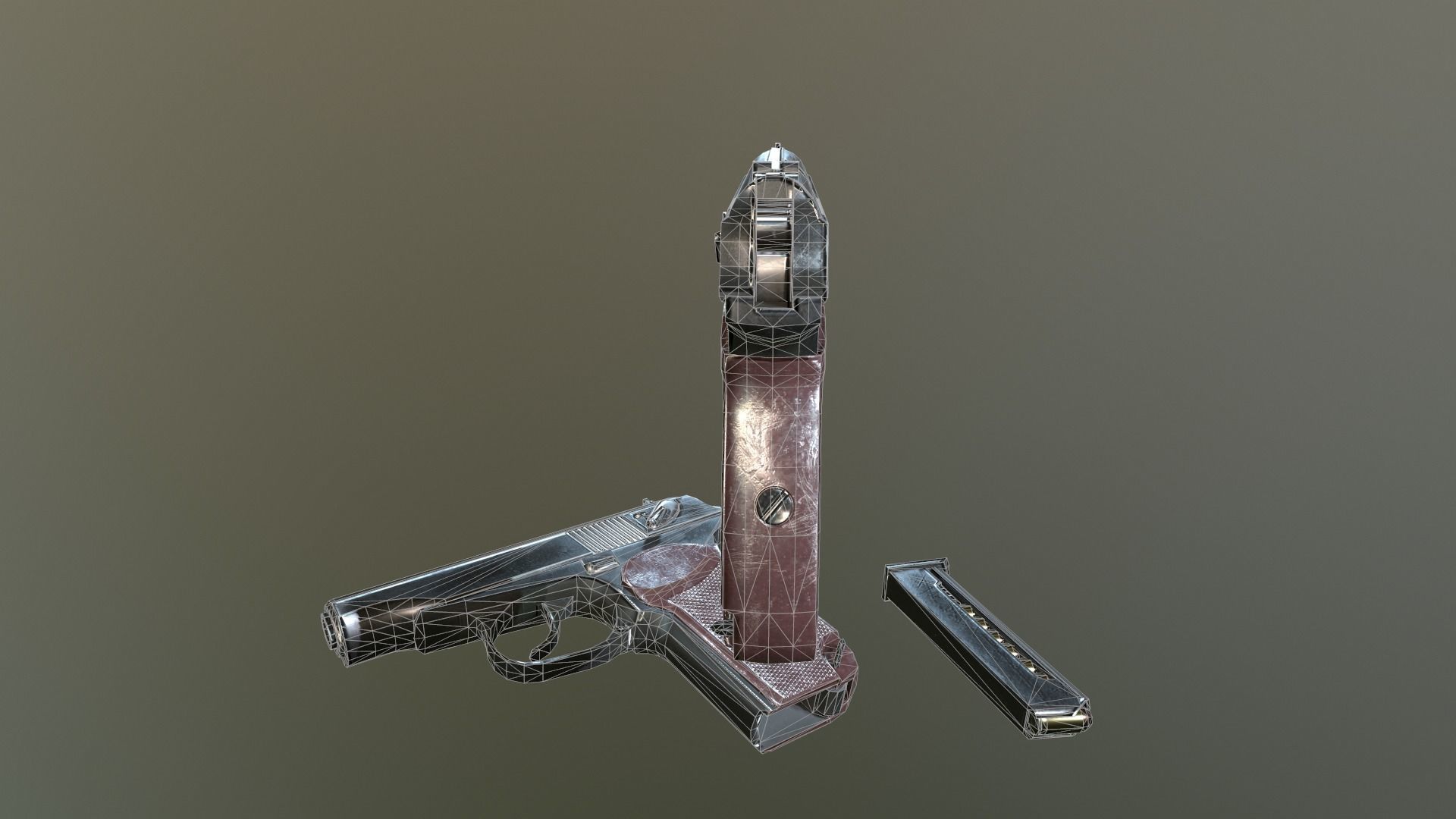 Makarov Pistol Low-poly 3D model_15