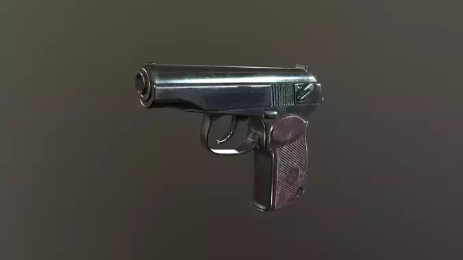Makarov Pistol Low-poly 3D model