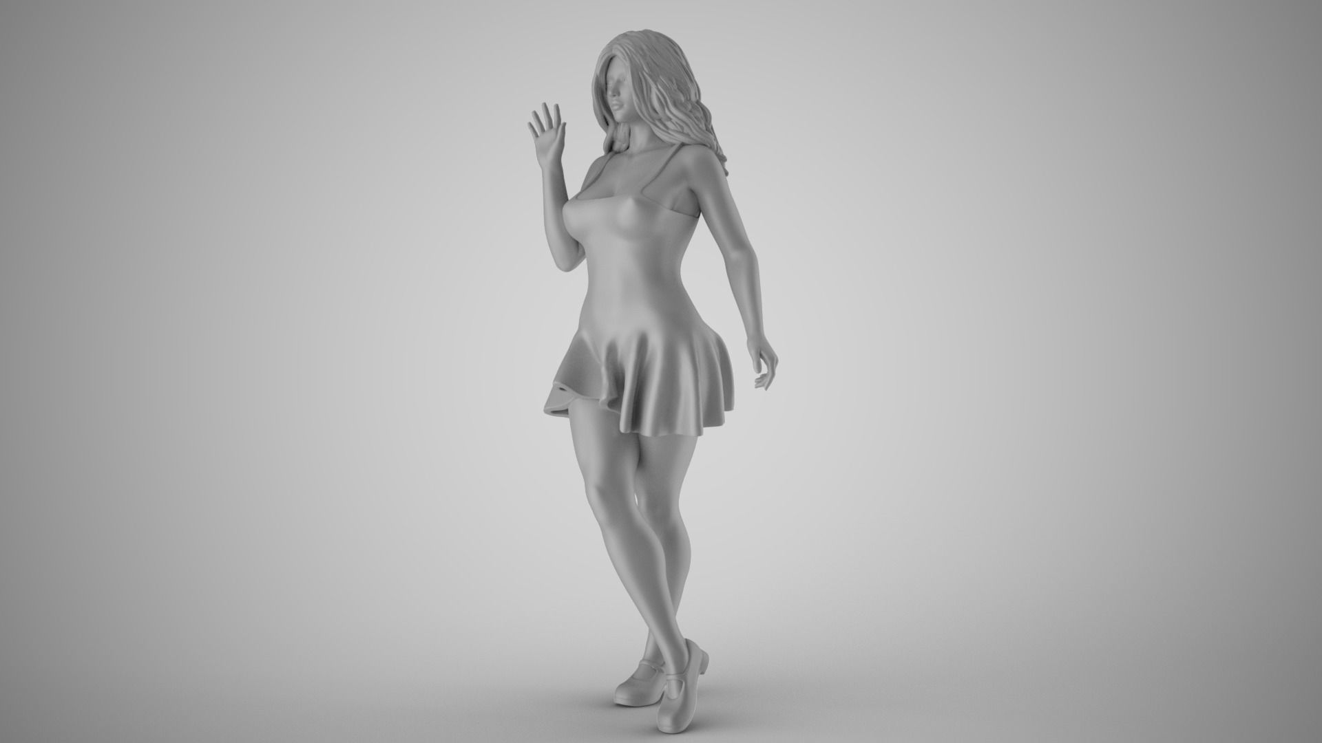 Girl Showing Herself 3D print model_1