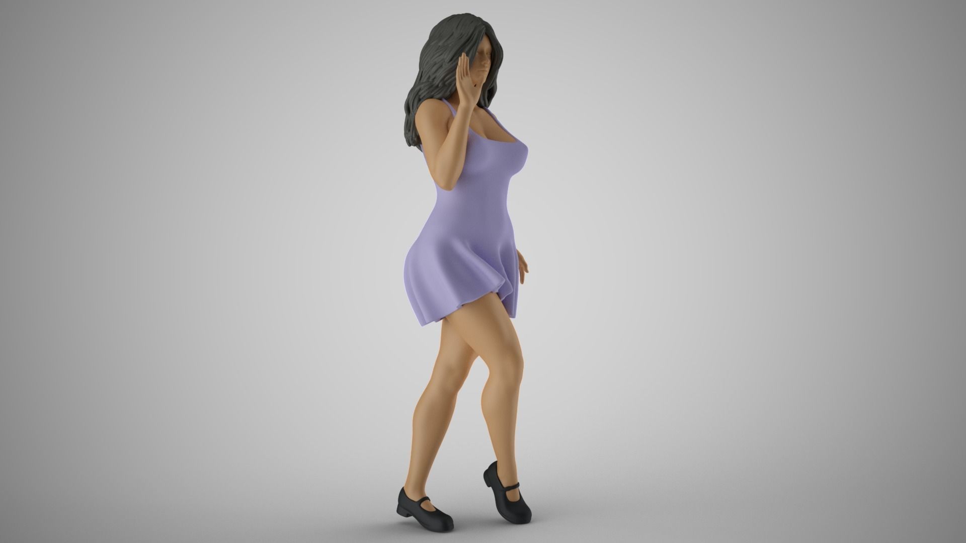 Girl Showing Herself 3D print model_4