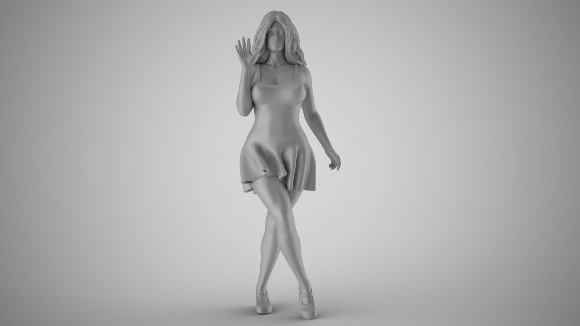 Girl Showing Herself 3D print model_2
