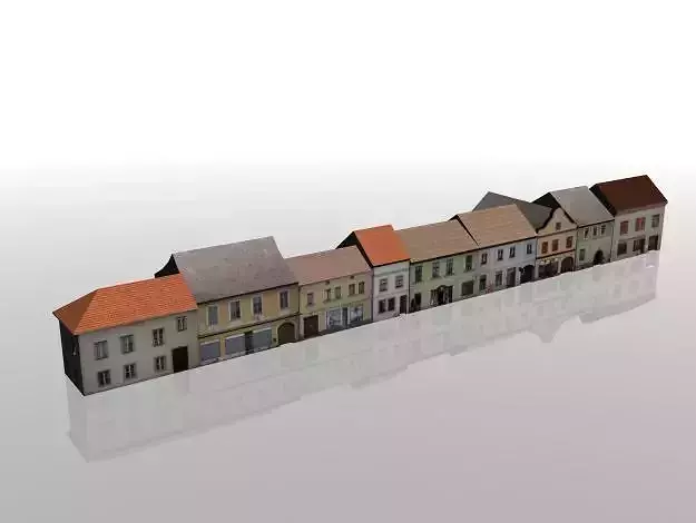 50 City Buildings Low-poly 3D model