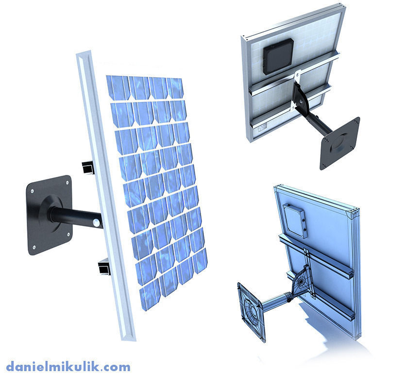 Wall Mount Solar Panel High Detaile