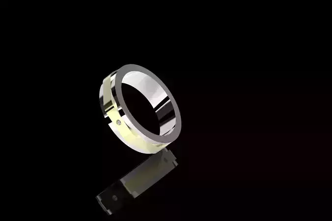 Mans Spinner Ring with 4 stones in 5 different Sizes 3D print model