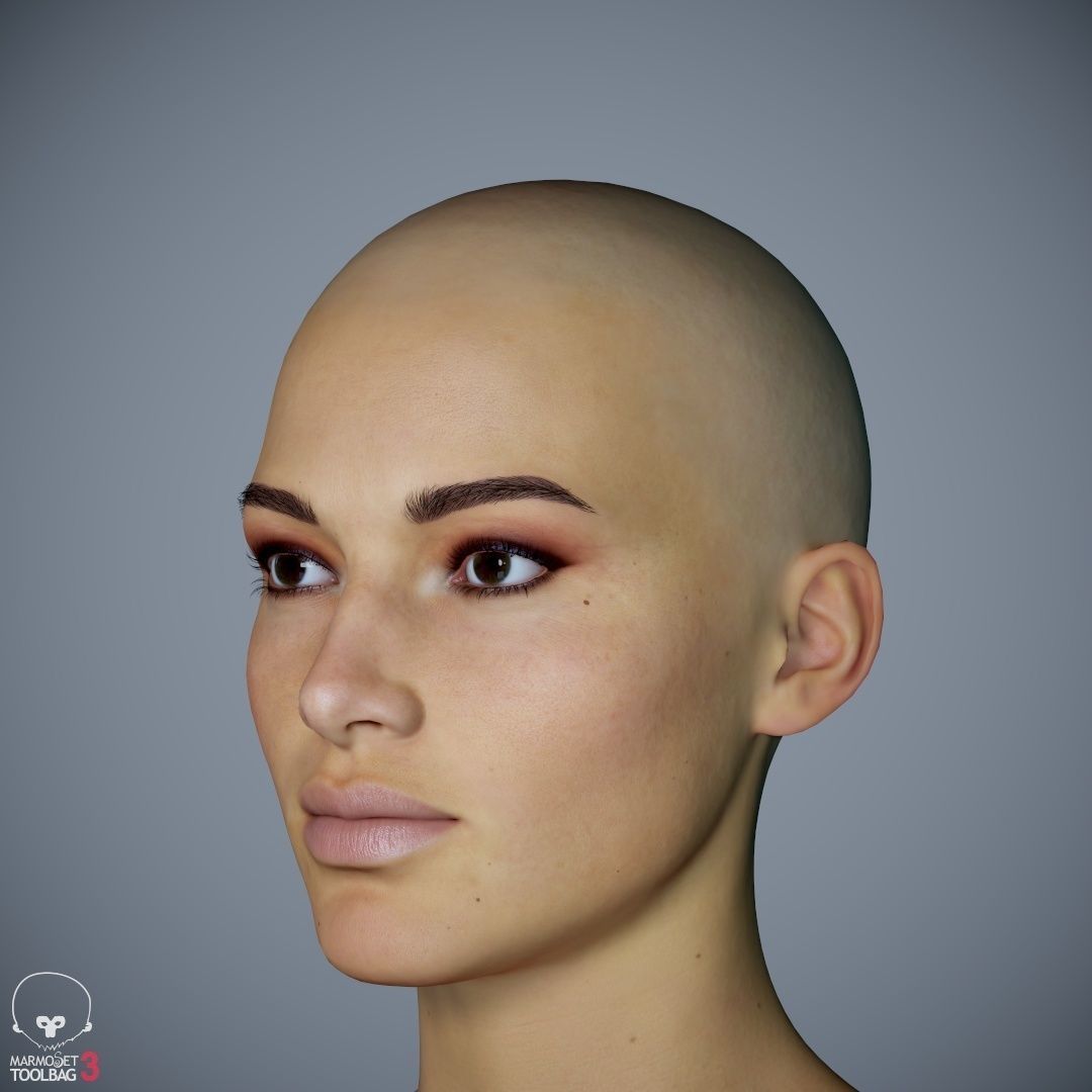 Female Character - Ana - Dress Low-poly 3D model_48